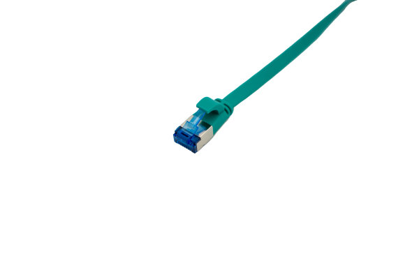 CAT6A Slimpatchkabel, U/FTP, flach, grün 0.15M